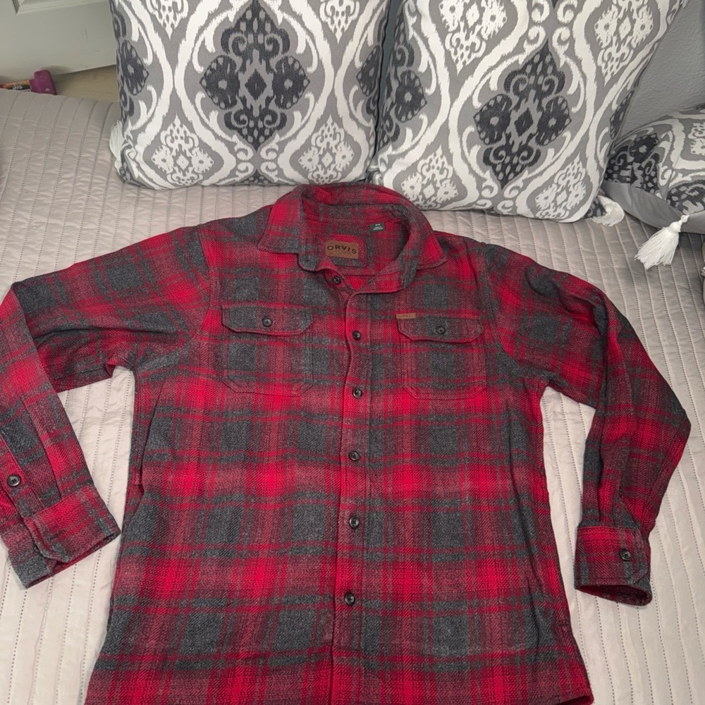 Orvis men’s Red & Gray Men's Shirt jacket size M